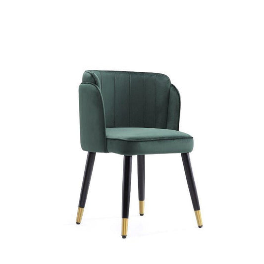 Zephyr Modern Wood Velvet Dining Chair in Green DC043-GR
