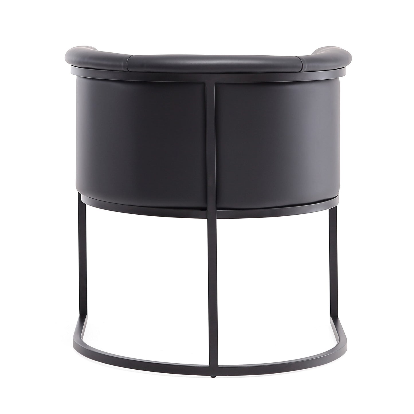 Cosmopolitan Mid-Century Modern Metal Vegan Leather Dining Chair in Black DC044-BK