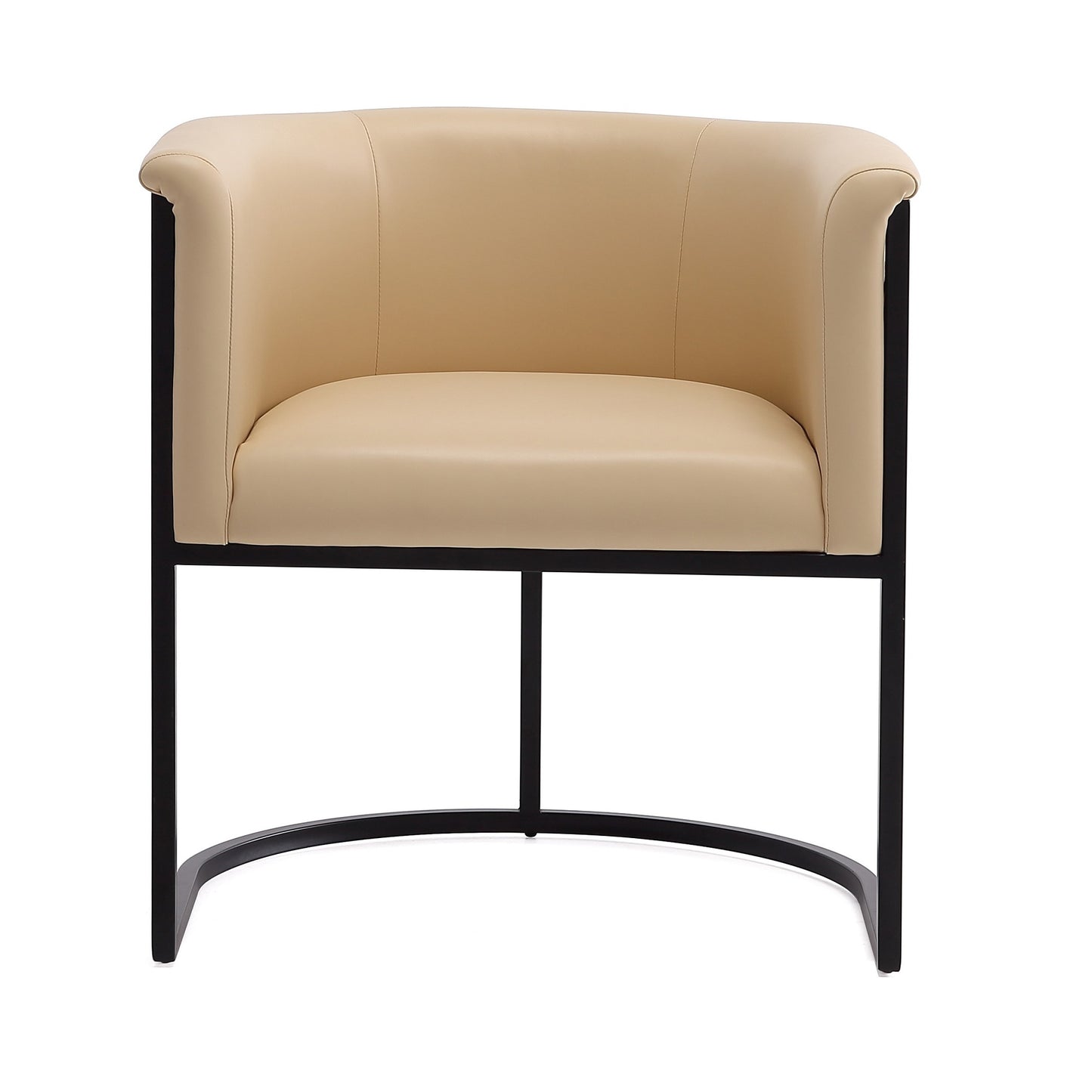 Manhattan Comfort Cosmopolitan Tan and Black Faux Leather Dining Chair DC044-TN