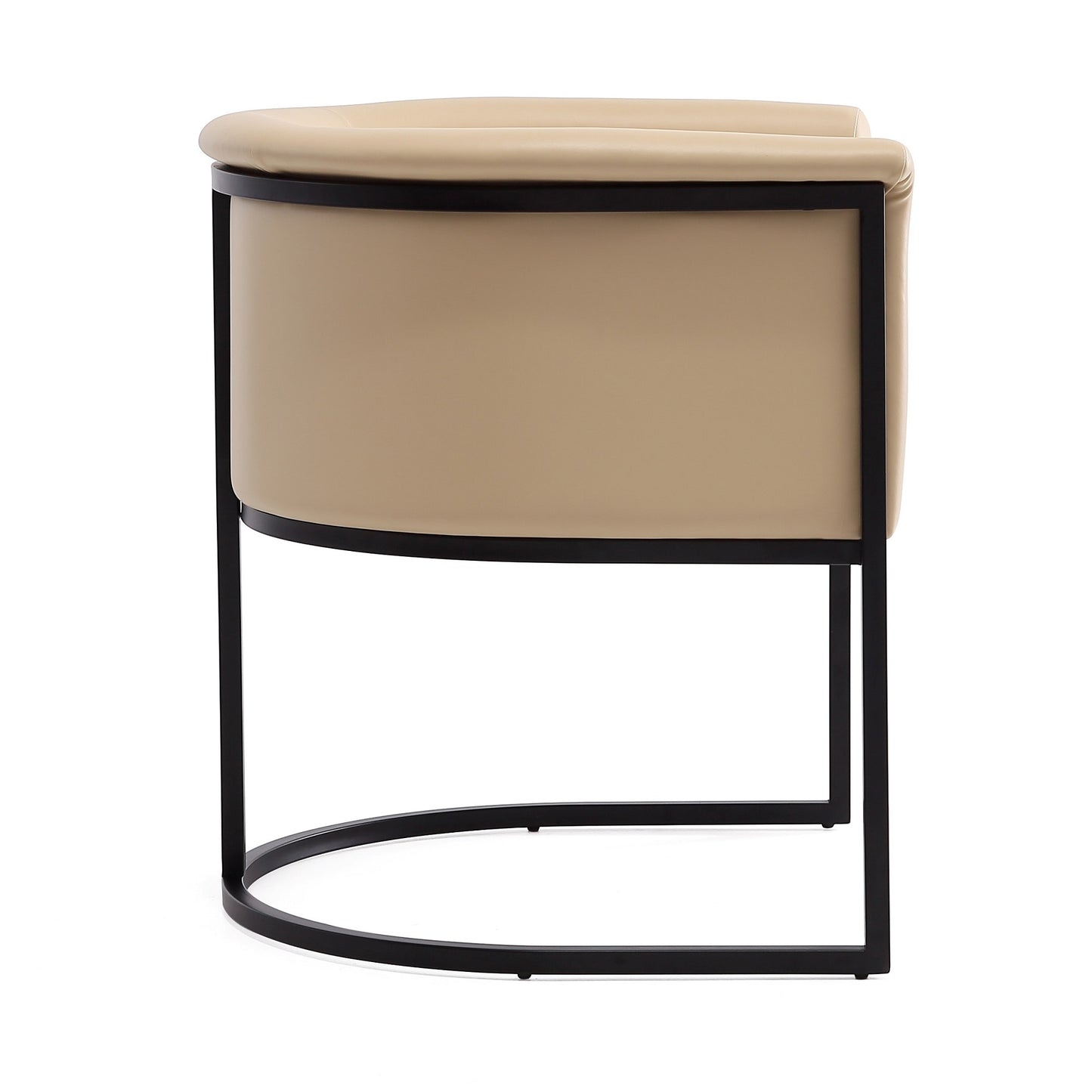 Manhattan Comfort Cosmopolitan Tan and Black Faux Leather Dining Chair DC044-TN