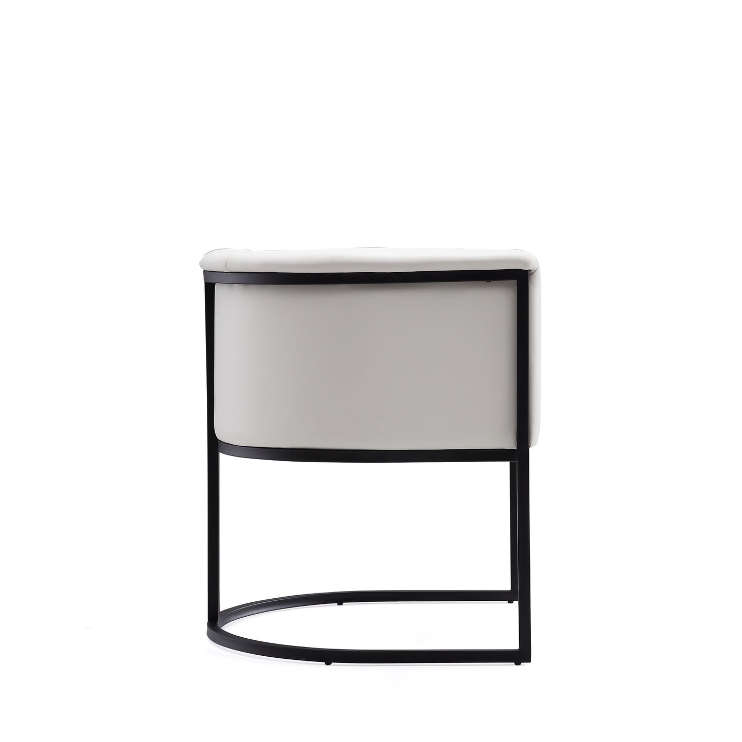 Cosmopolitan Mid-Century Modern Metal Vegan Leather Dining Chair in Ivory DC044-WH