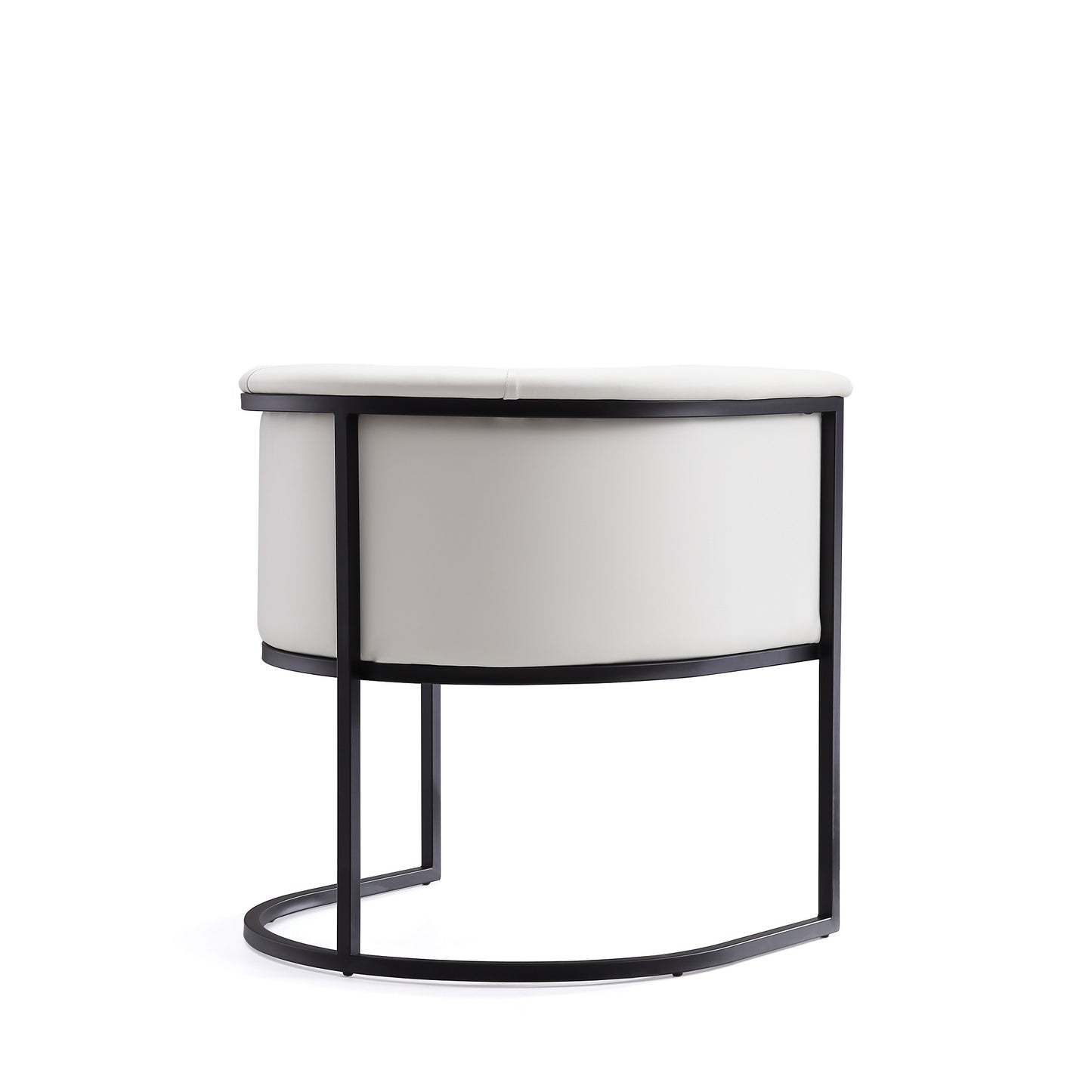 Cosmopolitan Mid-Century Modern Metal Vegan Leather Dining Chair in Ivory DC044-WH