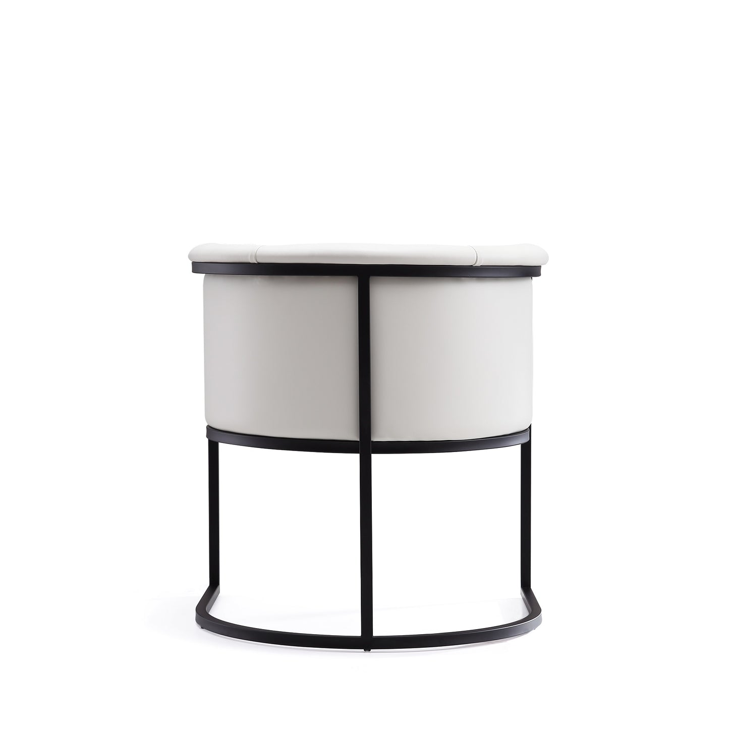 Cosmopolitan Mid-Century Modern Metal Vegan Leather Dining Chair in Ivory DC044-WH