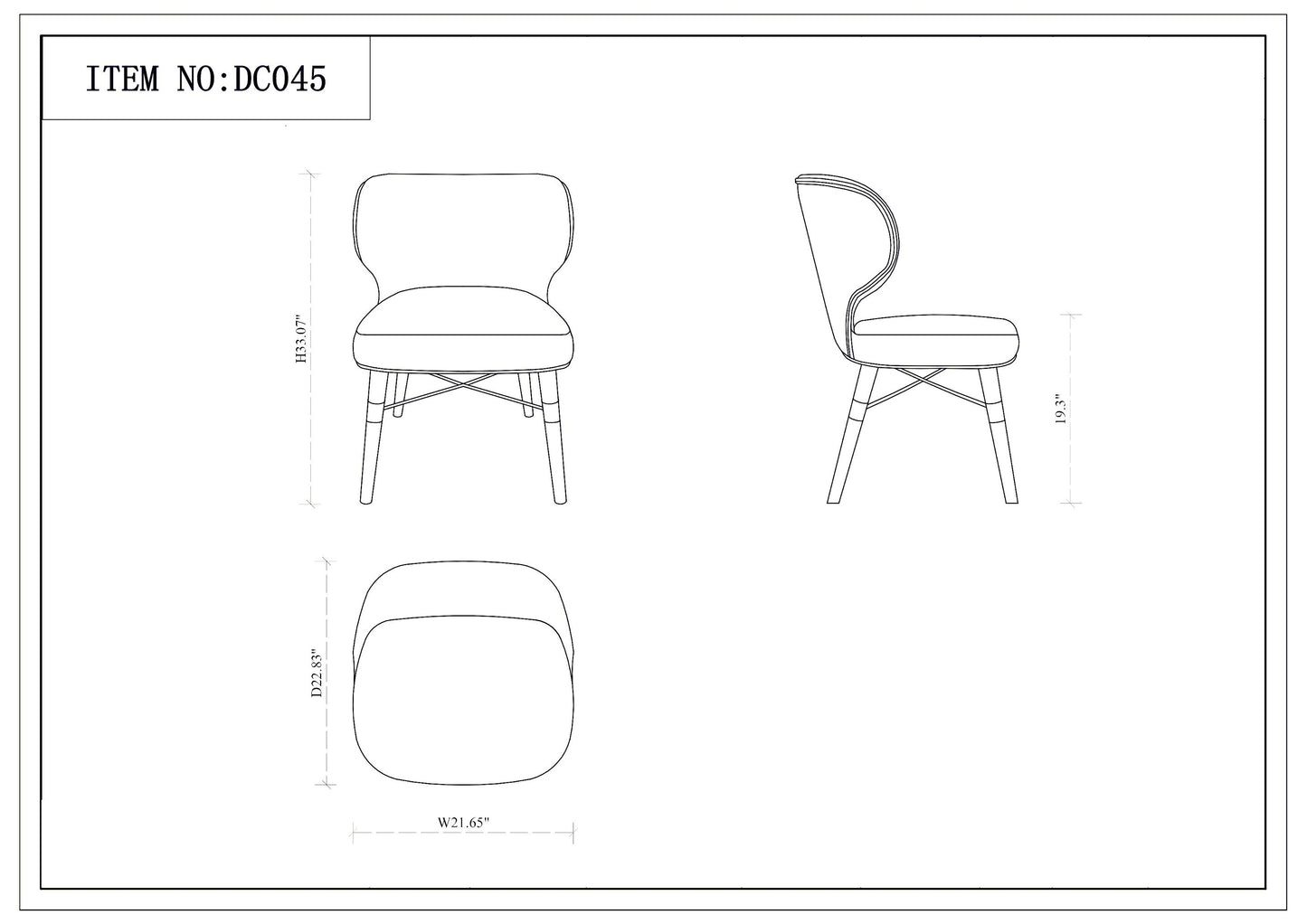 Manhattan Comfort Strine Royal Blue Velvet Dining Chair DC045-BL