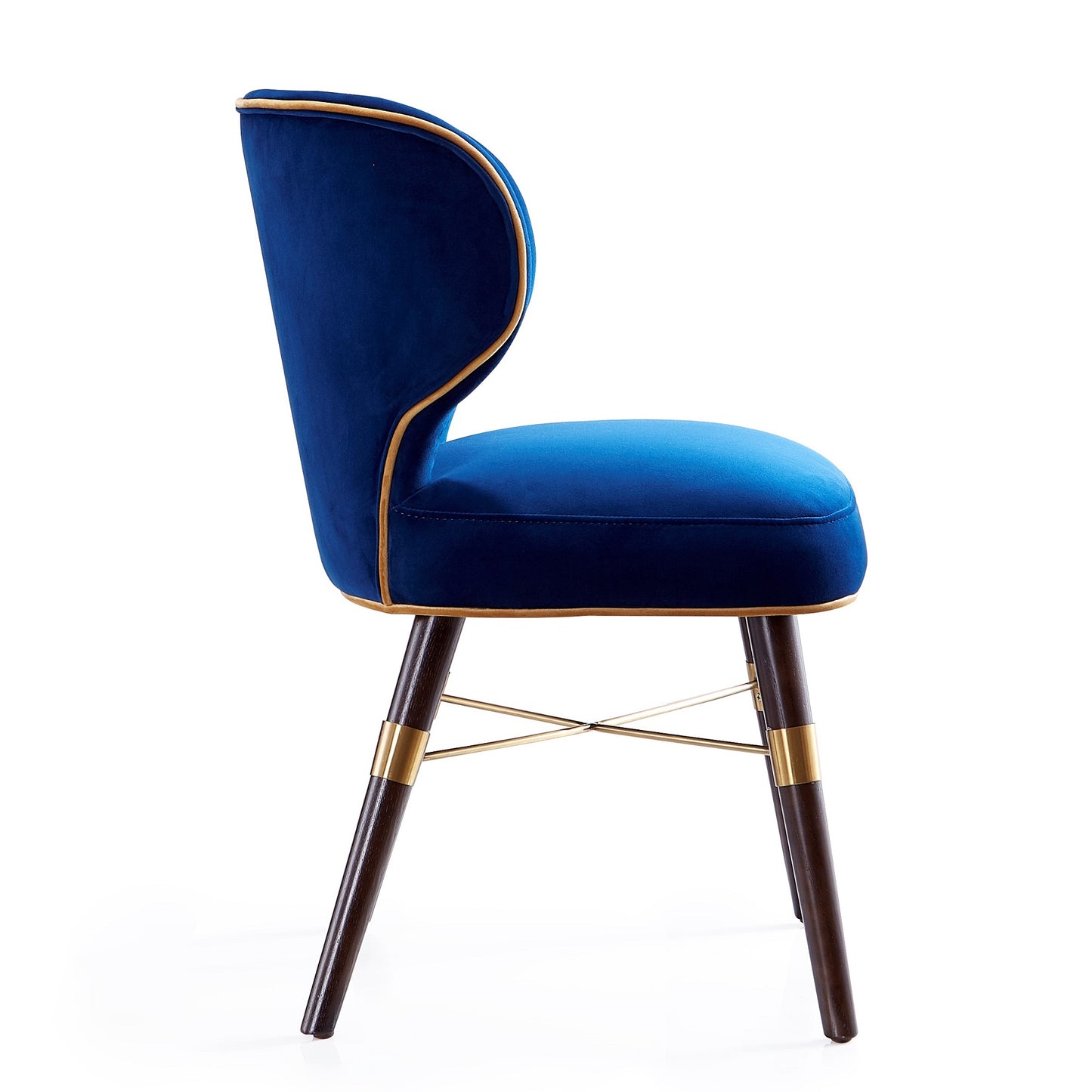 Manhattan Comfort Strine Royal Blue Velvet Dining Chair DC045-BL