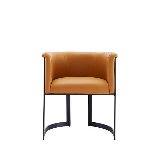 Manhattan Comfort Corso Leatherette Dining Chair with Metal Frame in Tan DC046-CL