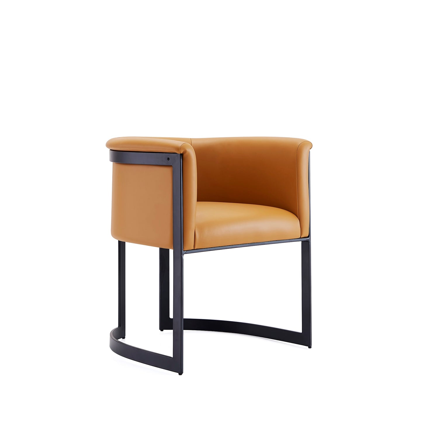 Manhattan Comfort Corso Leatherette Dining Chair with Metal Frame in Tan DC046-CL