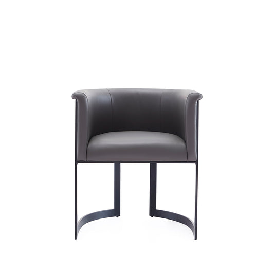 Manhattan Comfort Corso Leatherette Dining Chair with Metal Frame in Grey DC046-PE