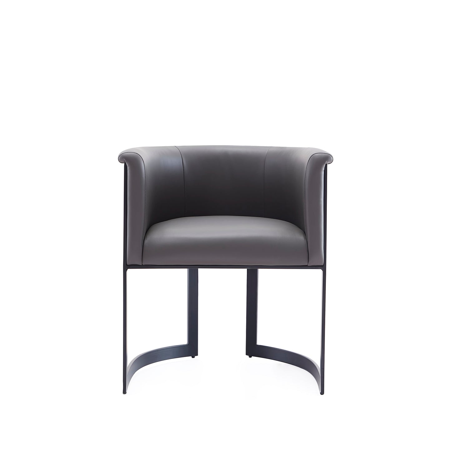Corso Modern Metal Vegan Leather Dining Chair in Graphite DC046-PE