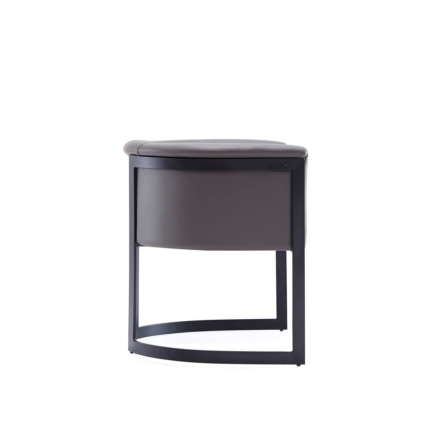 Corso Modern Metal Vegan Leather Dining Chair in Graphite DC046-PE