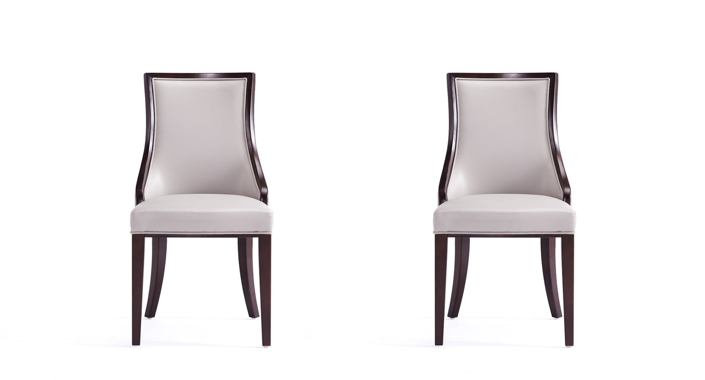 Manhattan Comfort Grand Faux Leather Dining Chairs - Set of 2 in Light Grey DC048-LG
