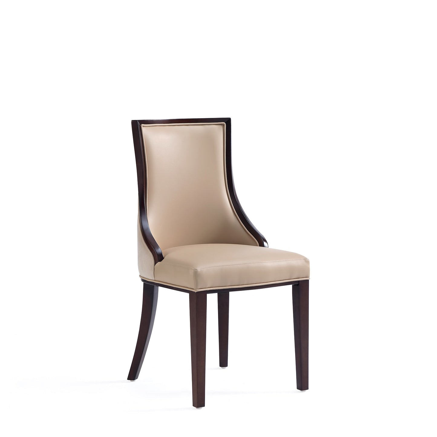 Manhattan Comfort Grand Faux Leather Dining Chair in Tan with Beech Wood Frame (Set of 2) DC048-TN