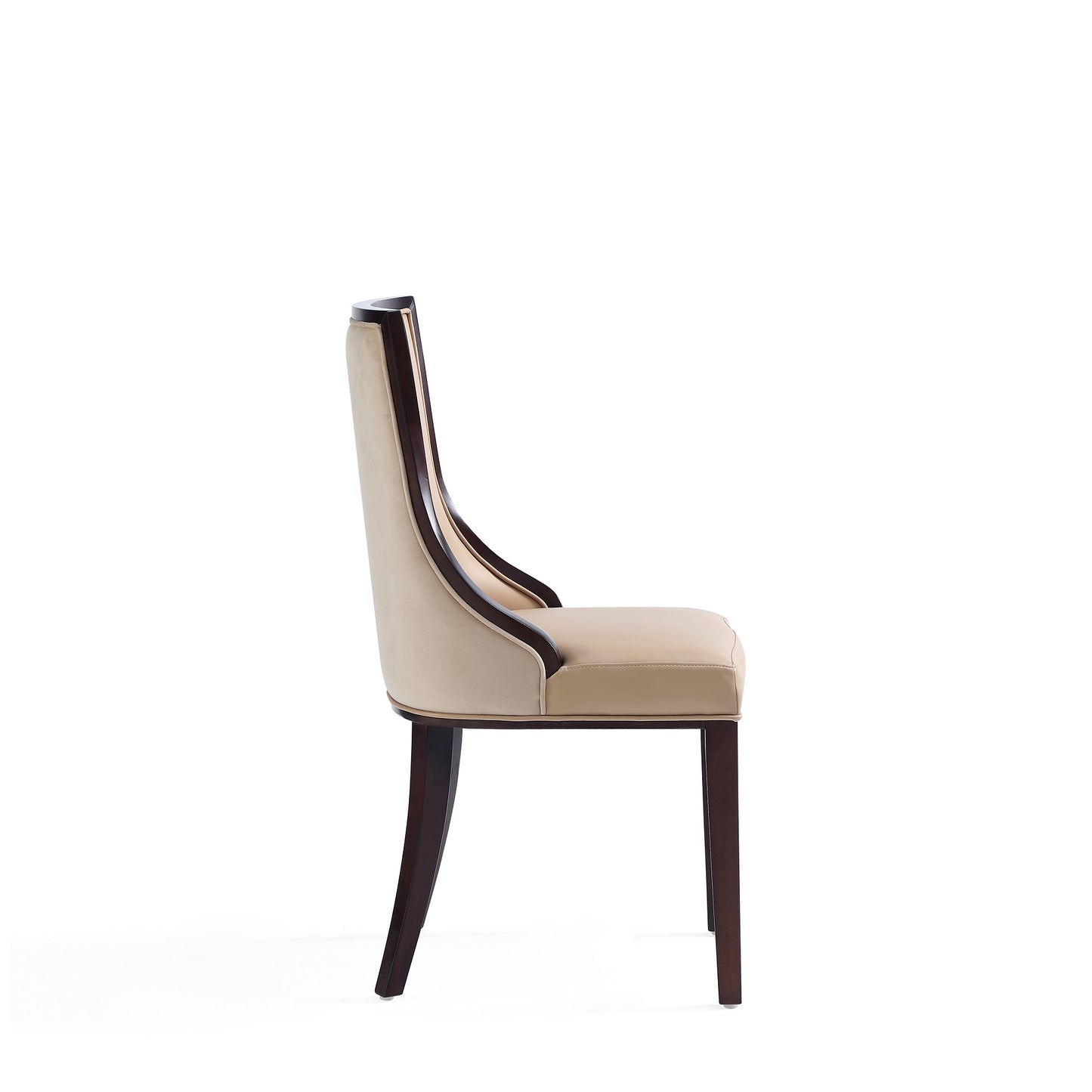 Manhattan Comfort Grand Faux Leather Dining Chair in Tan with Beech Wood Frame (Set of 2) DC048-TN