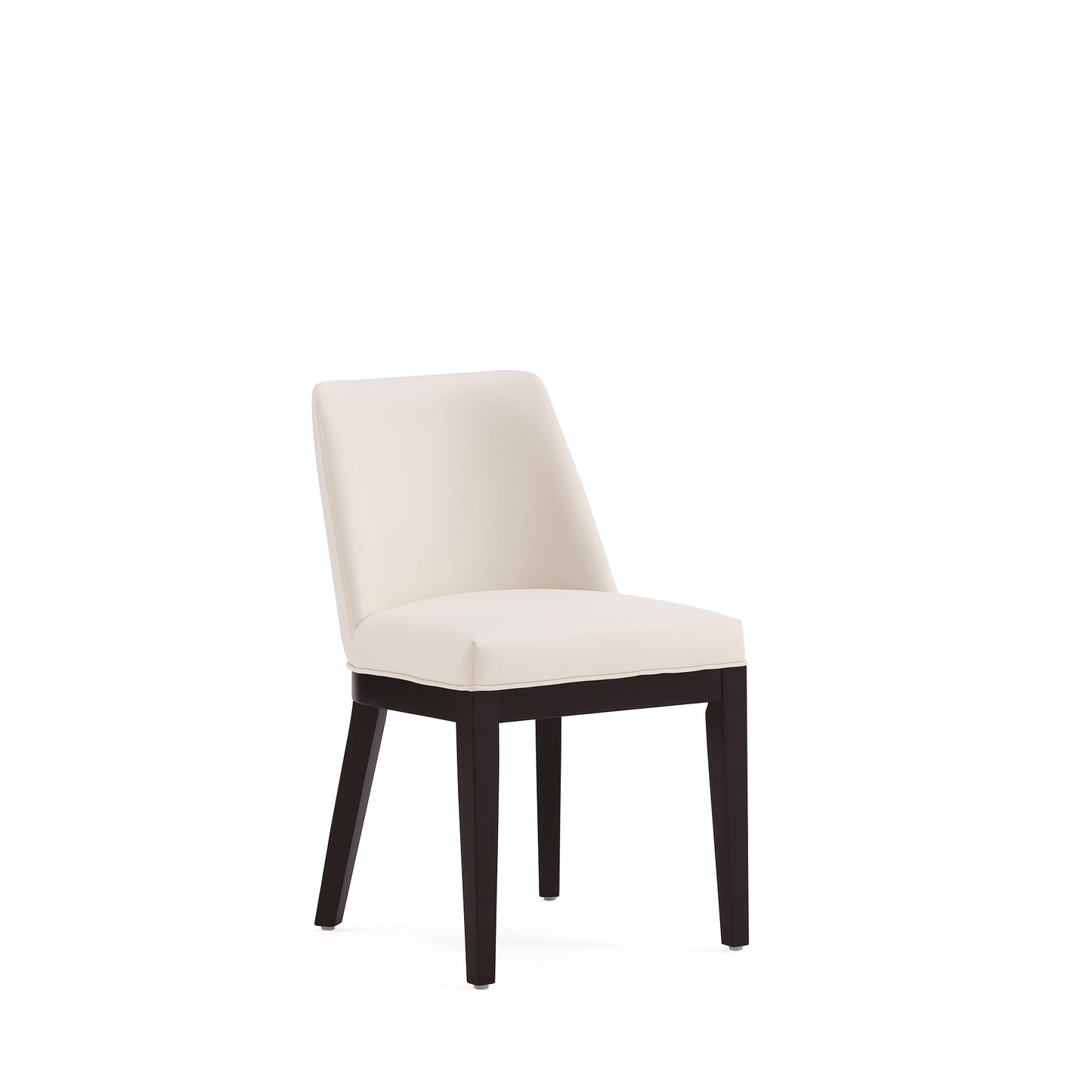 Gansevoort Modern Wood Vegan Leather Dining Chair in Ivory - Set of 2 DC051-CR
