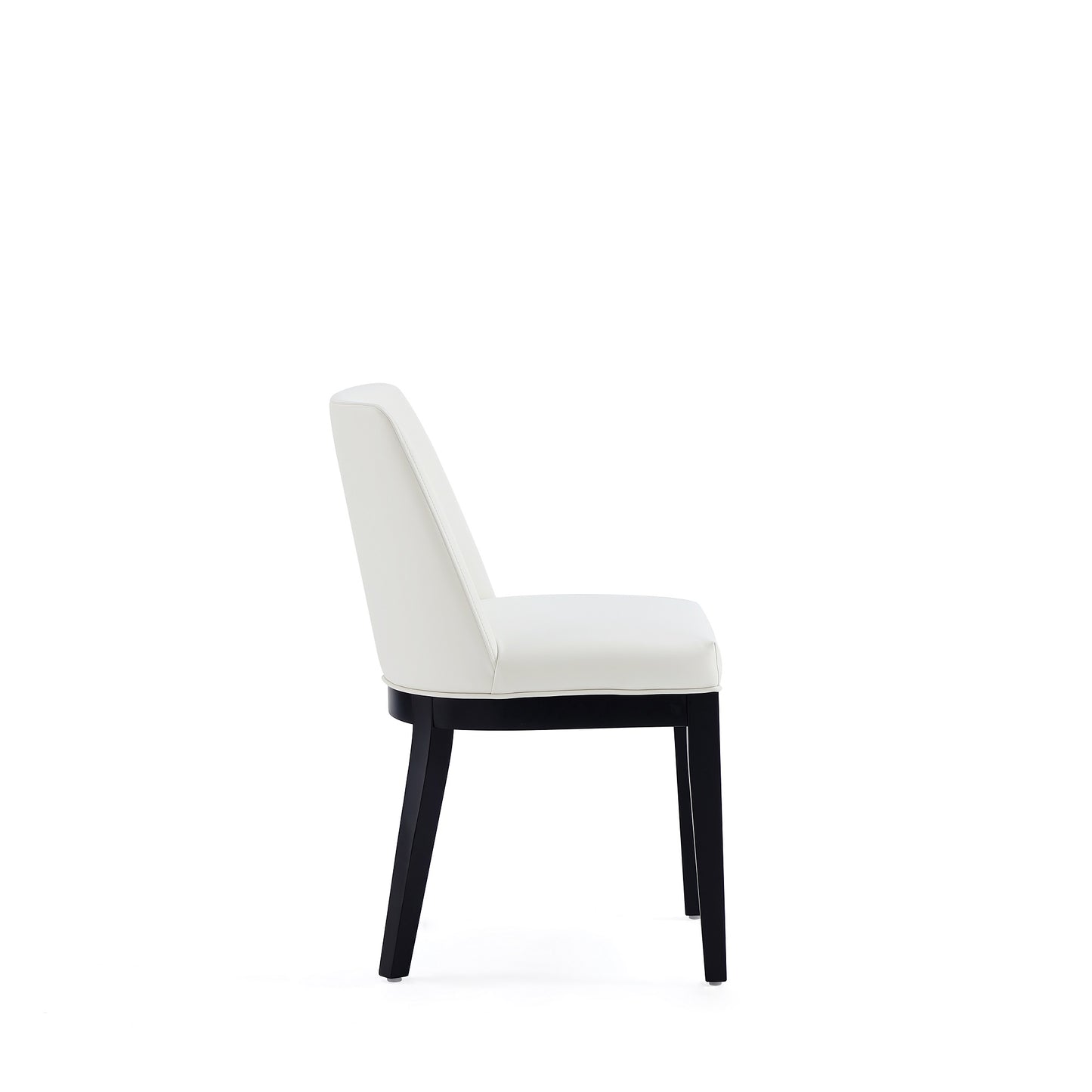 Gansevoort Modern Wood Vegan Leather Dining Chair in Ivory - Set of 2 DC051-CR