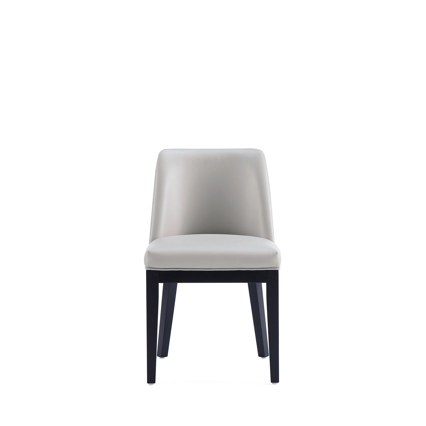 Gansevoort Modern Wood Vegan Leather Dining Chair in Light Gray - Set of 2 DC051-LG