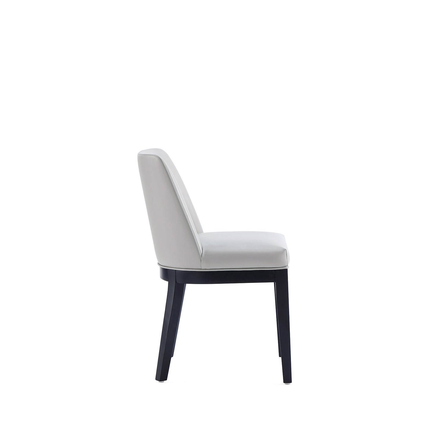 Gansevoort Modern Wood Vegan Leather Dining Chair in Light Gray - Set of 2 DC051-LG