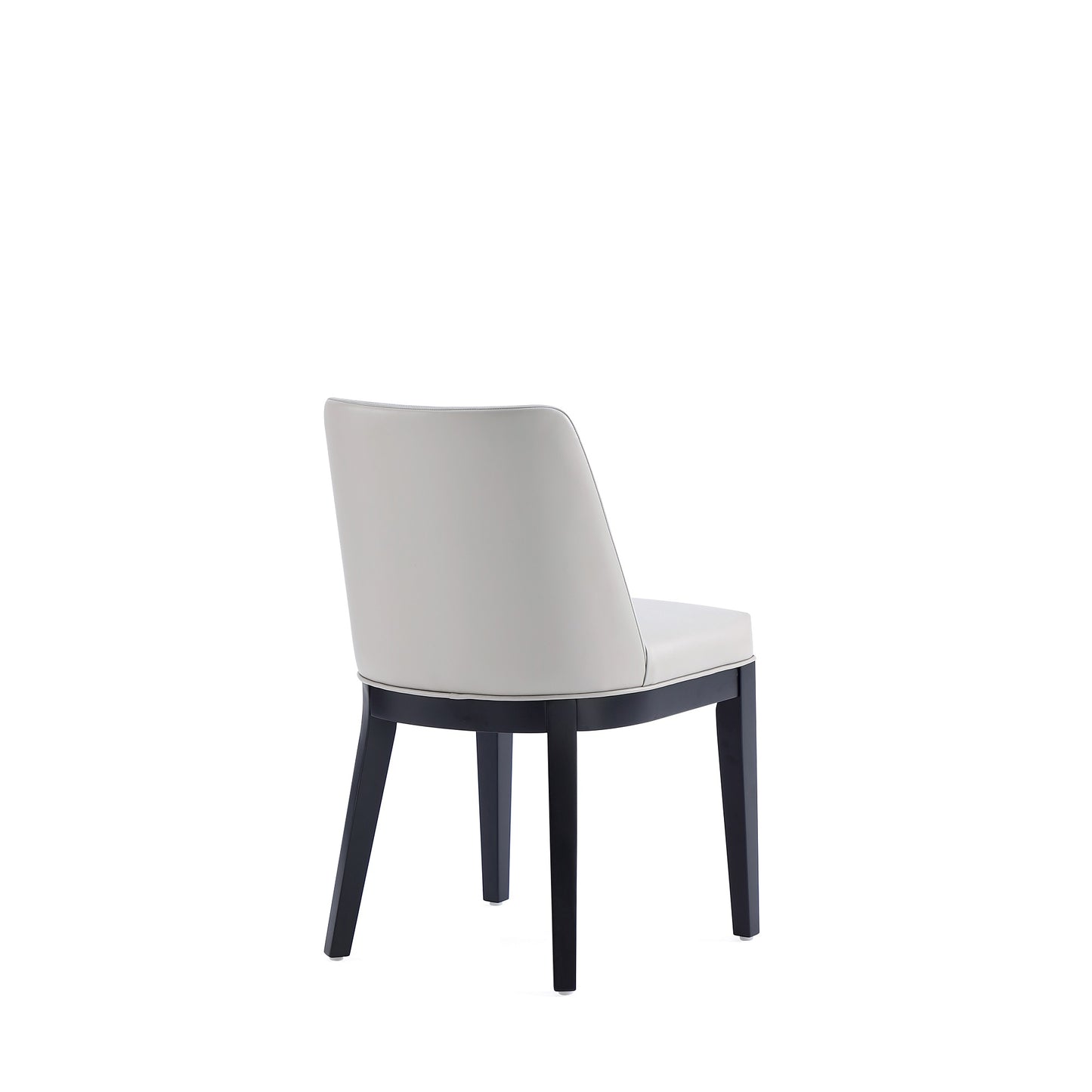 Gansevoort Modern Wood Vegan Leather Dining Chair in Light Gray - Set of 2 DC051-LG