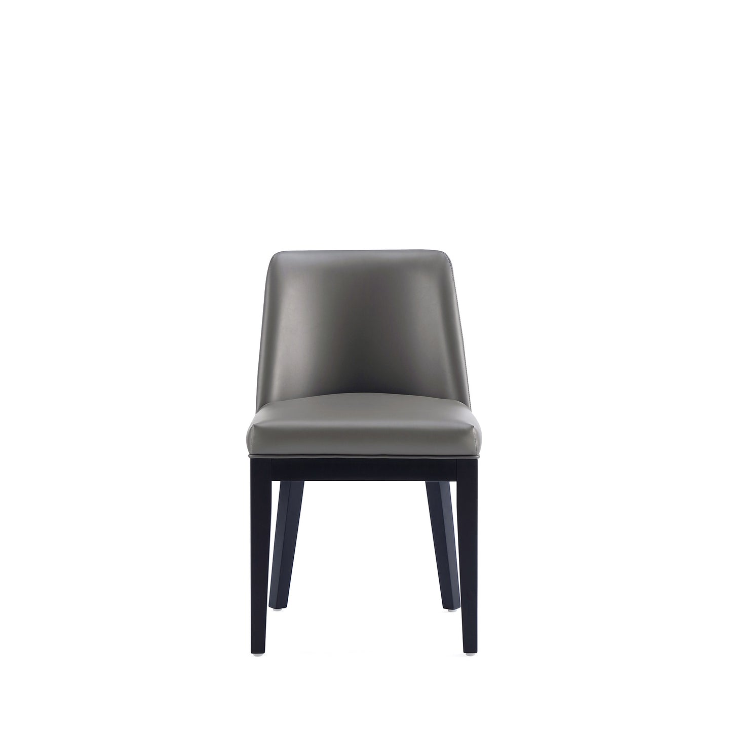 Gansevoort Modern Wood Vegan Leather Dining Chair in Graphite - Set of 2 DC051-PE