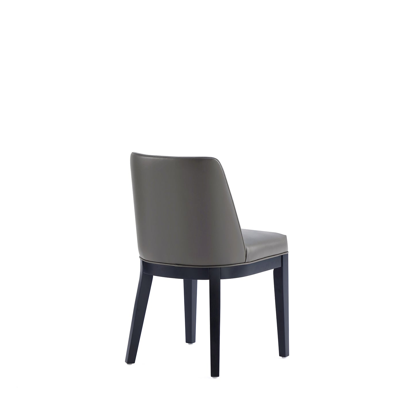 Gansevoort Modern Wood Vegan Leather Dining Chair in Graphite - Set of 2 DC051-PE