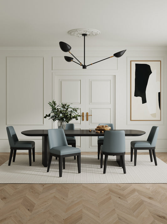 Manhattan Comfort Gansevoort Modern Faux Leather Dining Chair in Pewter (Set of 2) DC051-PT