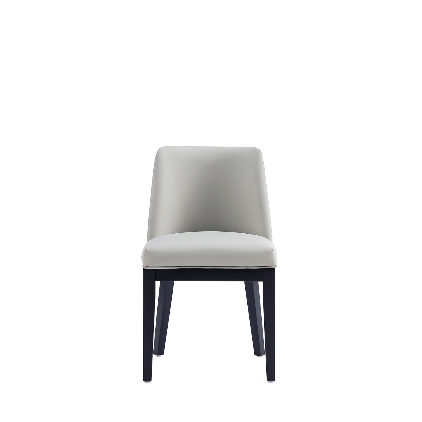 Gansevoort Modern Wood Vegan Leather Dining Chair in Stone Gray - Set of 2 DC051-ST