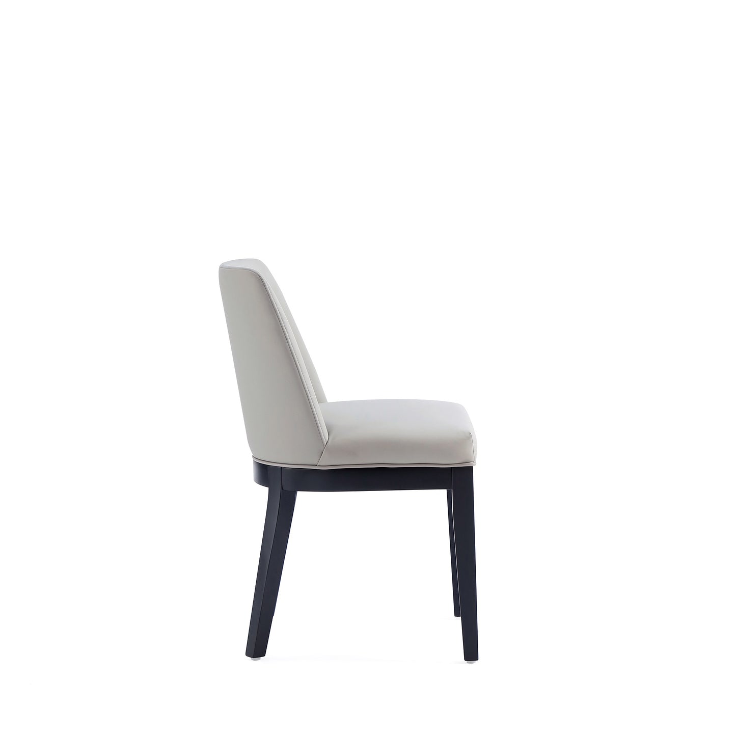 Gansevoort Modern Wood Vegan Leather Dining Chair in Stone Gray - Set of 2 DC051-ST
