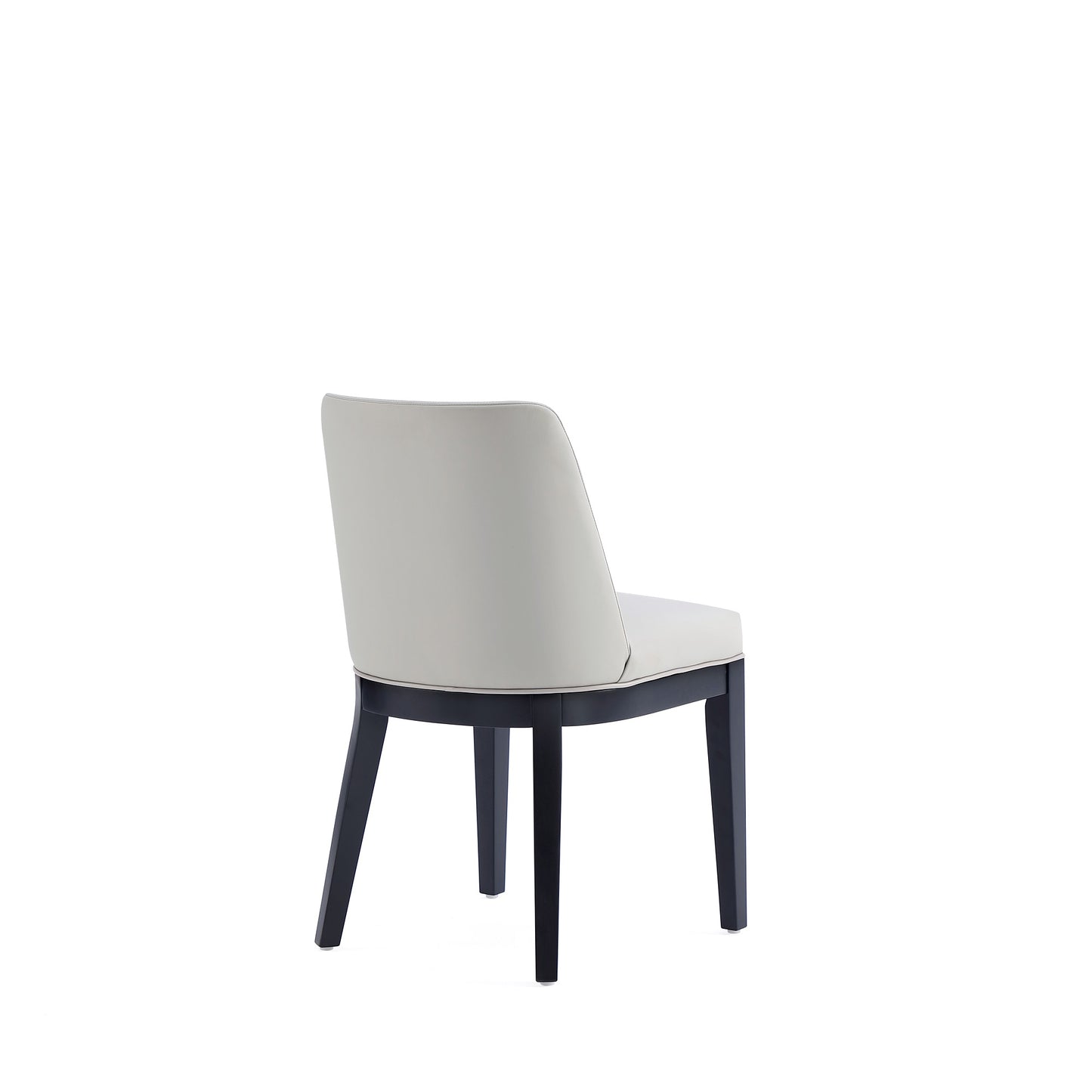 Gansevoort Modern Wood Vegan Leather Dining Chair in Stone Gray - Set of 2 DC051-ST