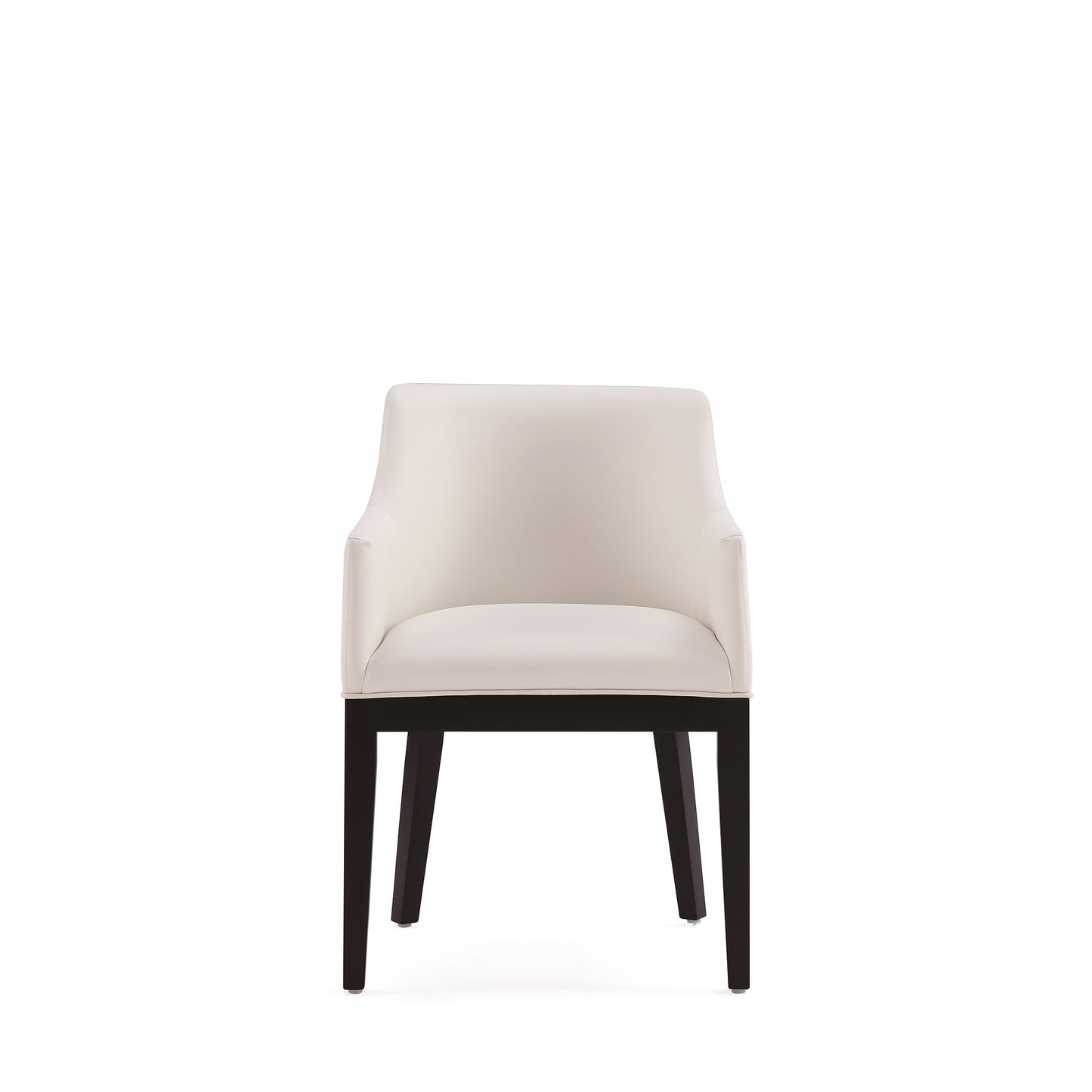 Gansevoort Modern Wood Vegan Leather Armchair in Ivory DC051AR-CR