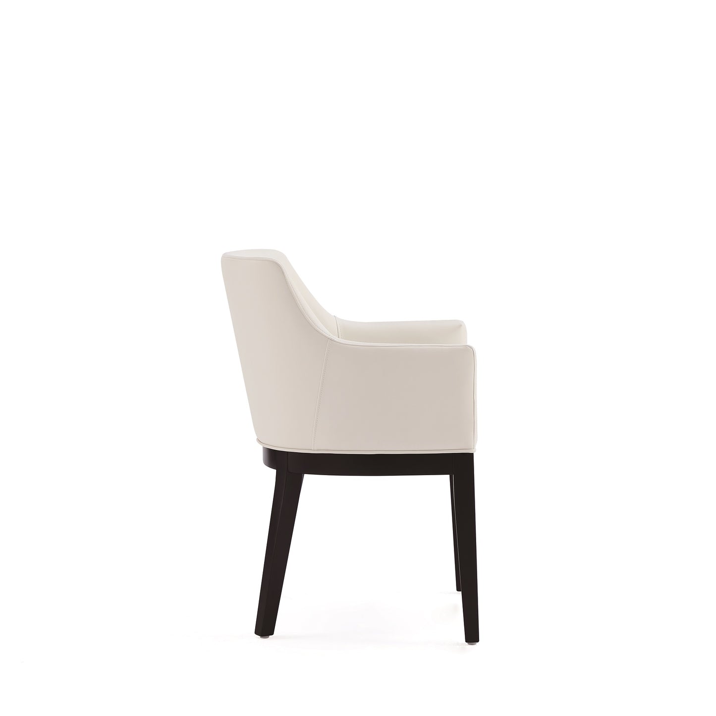 Gansevoort Modern Wood Vegan Leather Armchair in Ivory DC051AR-CR