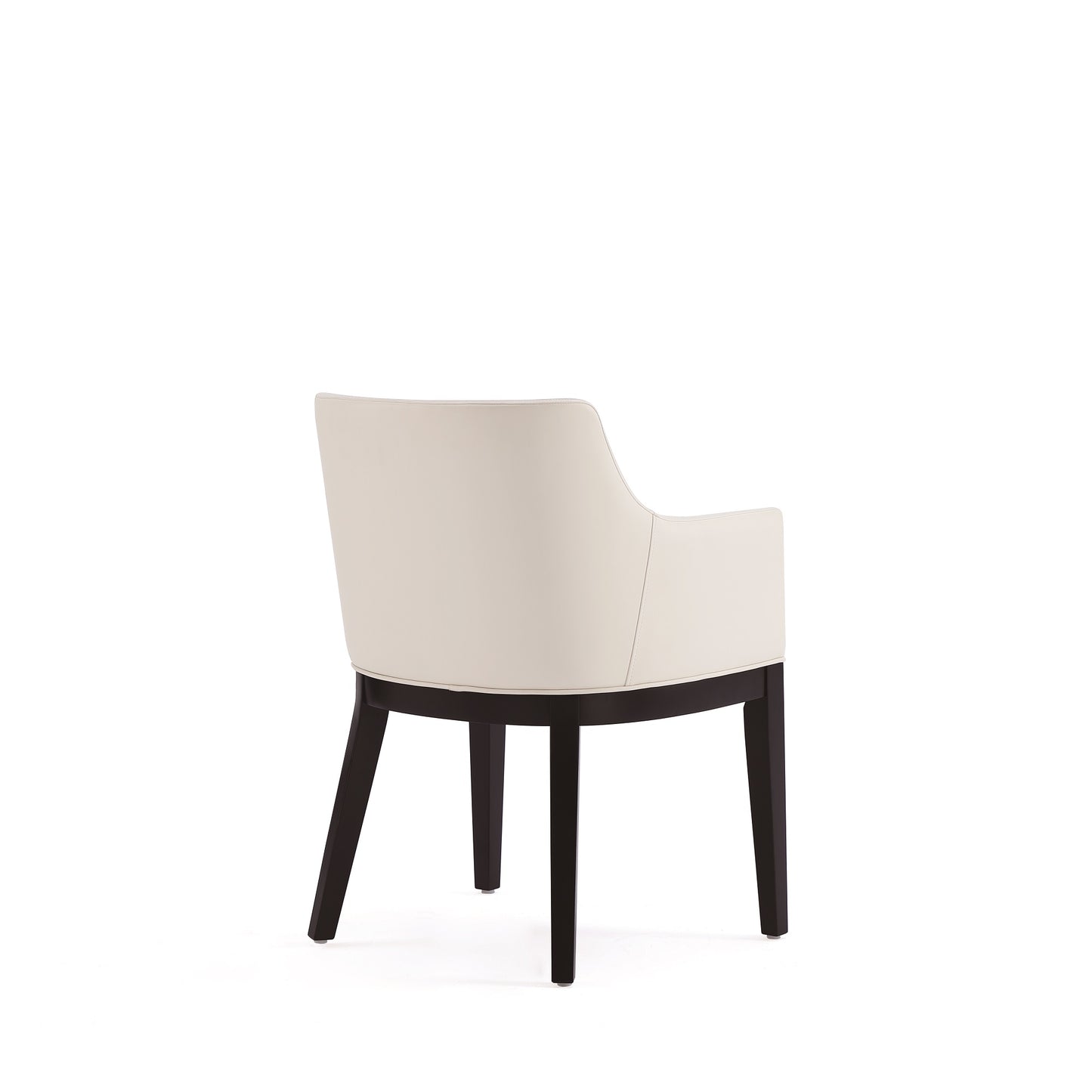 Gansevoort Modern Wood Vegan Leather Armchair in Ivory DC051AR-CR