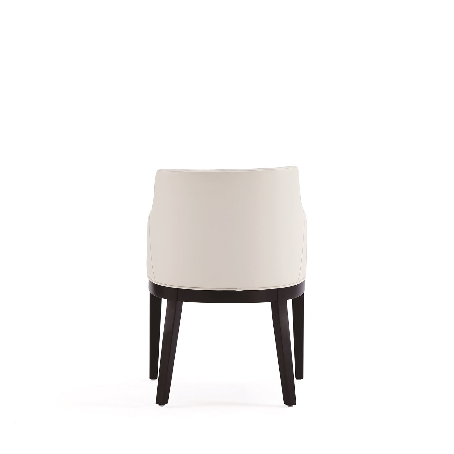 Gansevoort Modern Wood Vegan Leather Armchair in Ivory DC051AR-CR