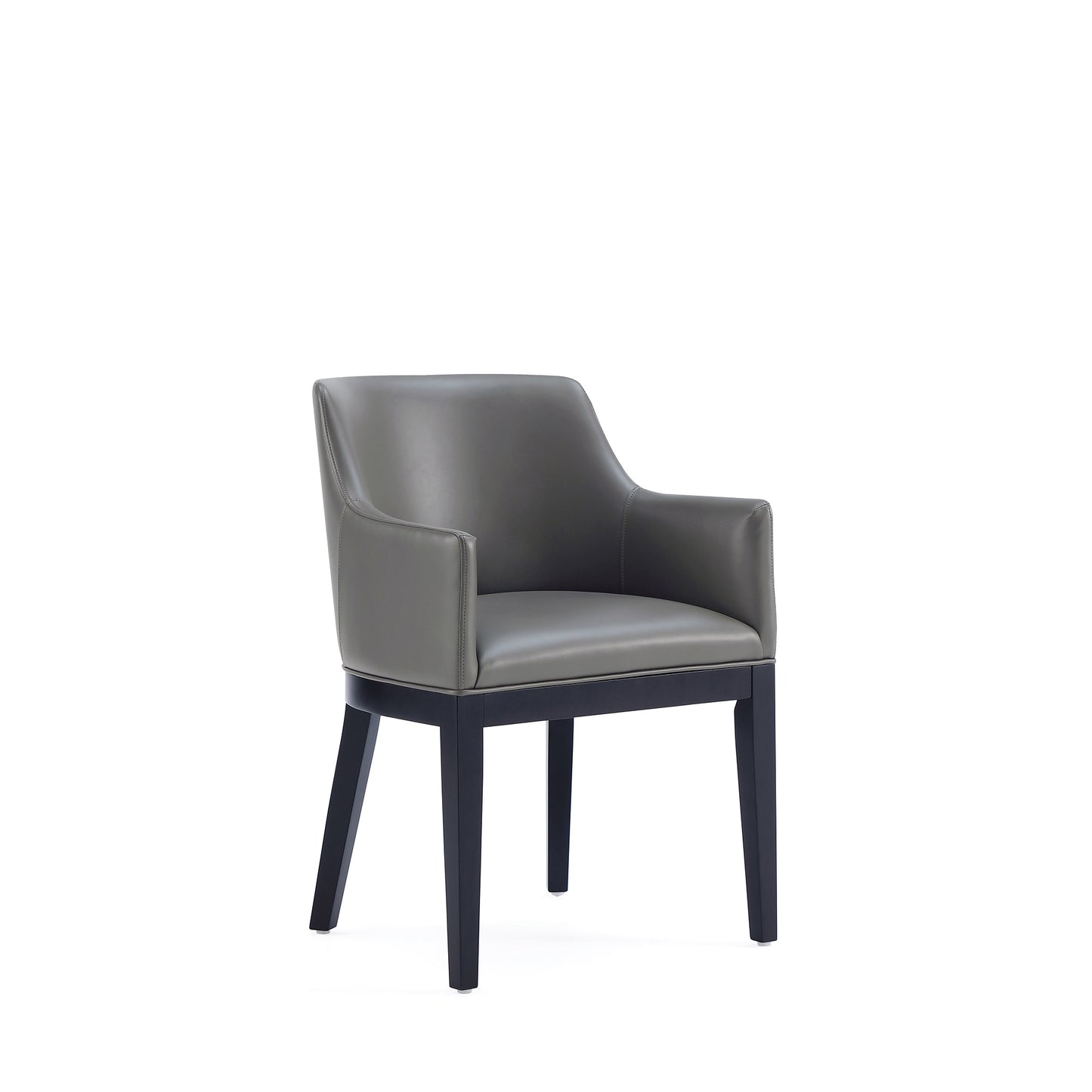 Manhattan Comfort Gansevoort Modern Faux Leather Dining Armchair in Pebble Grey DC051AR-PE