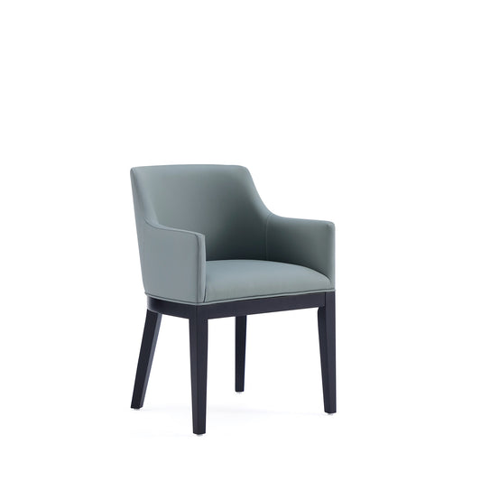 Manhattan Comfort Gansevoort Modern Faux Leather Dining Armchair in Pewter DC051AR-PT