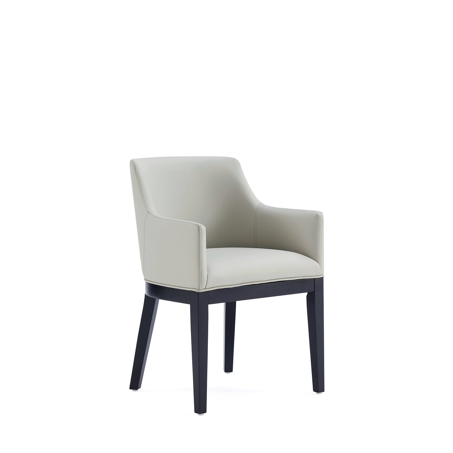 Gansevoort Modern Wood Vegan Leather Armchair in Stone Gray DC051AR-ST