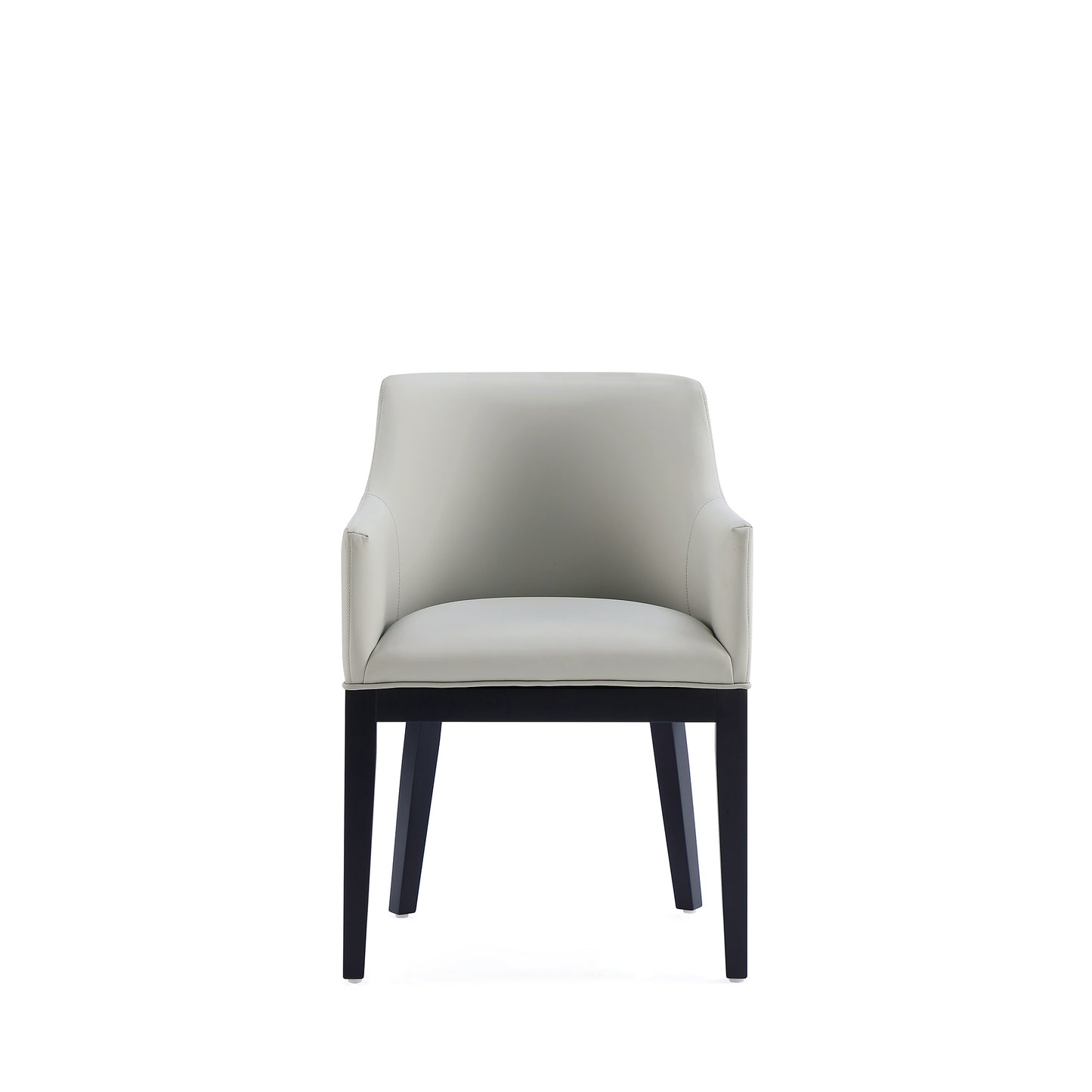 Manhattan Comfort Gansevoort Modern Faux Leather Dining Armchair in Stone Grey DC051AR-ST
