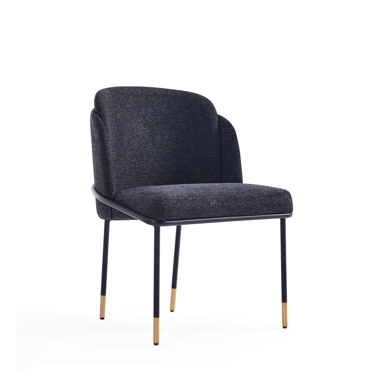 Flor Modern Metal Twill Weave Dining Chair in Black DC052-BK