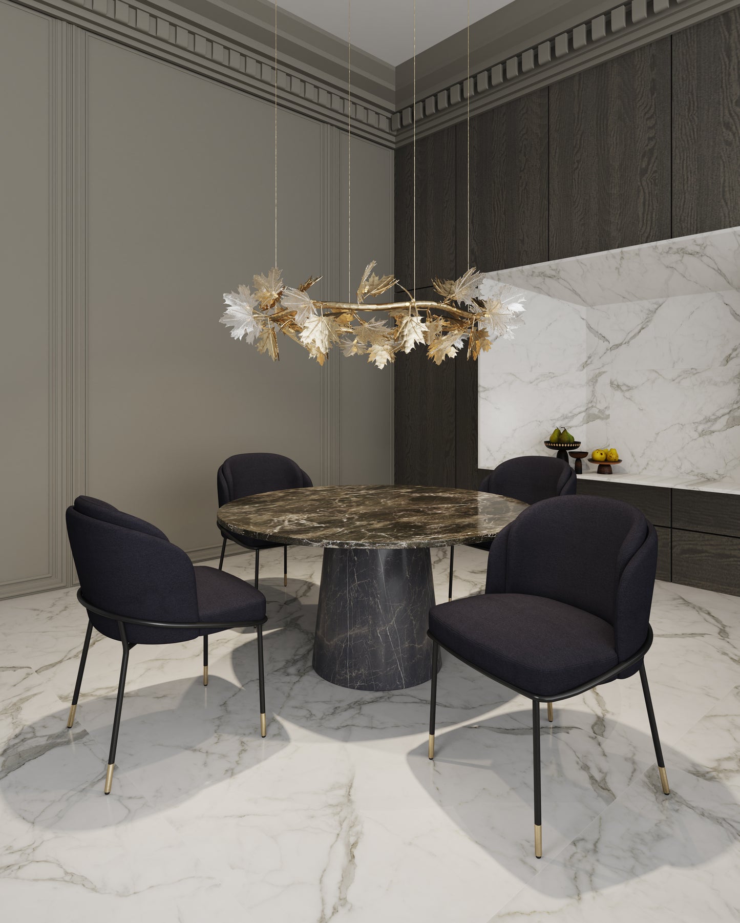 Flor Modern Metal Twill Weave Dining Chair in Black DC052-BK