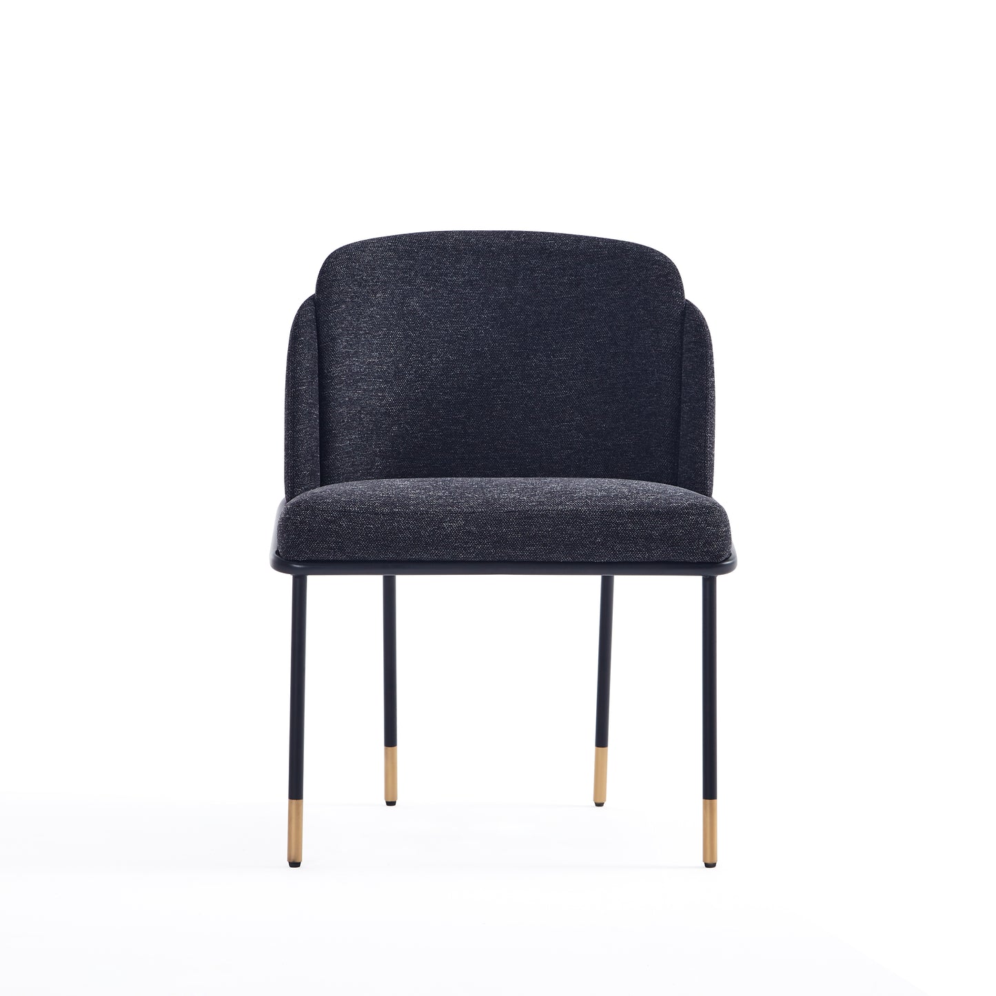 Flor Modern Metal Twill Weave Dining Chair in Black DC052-BK