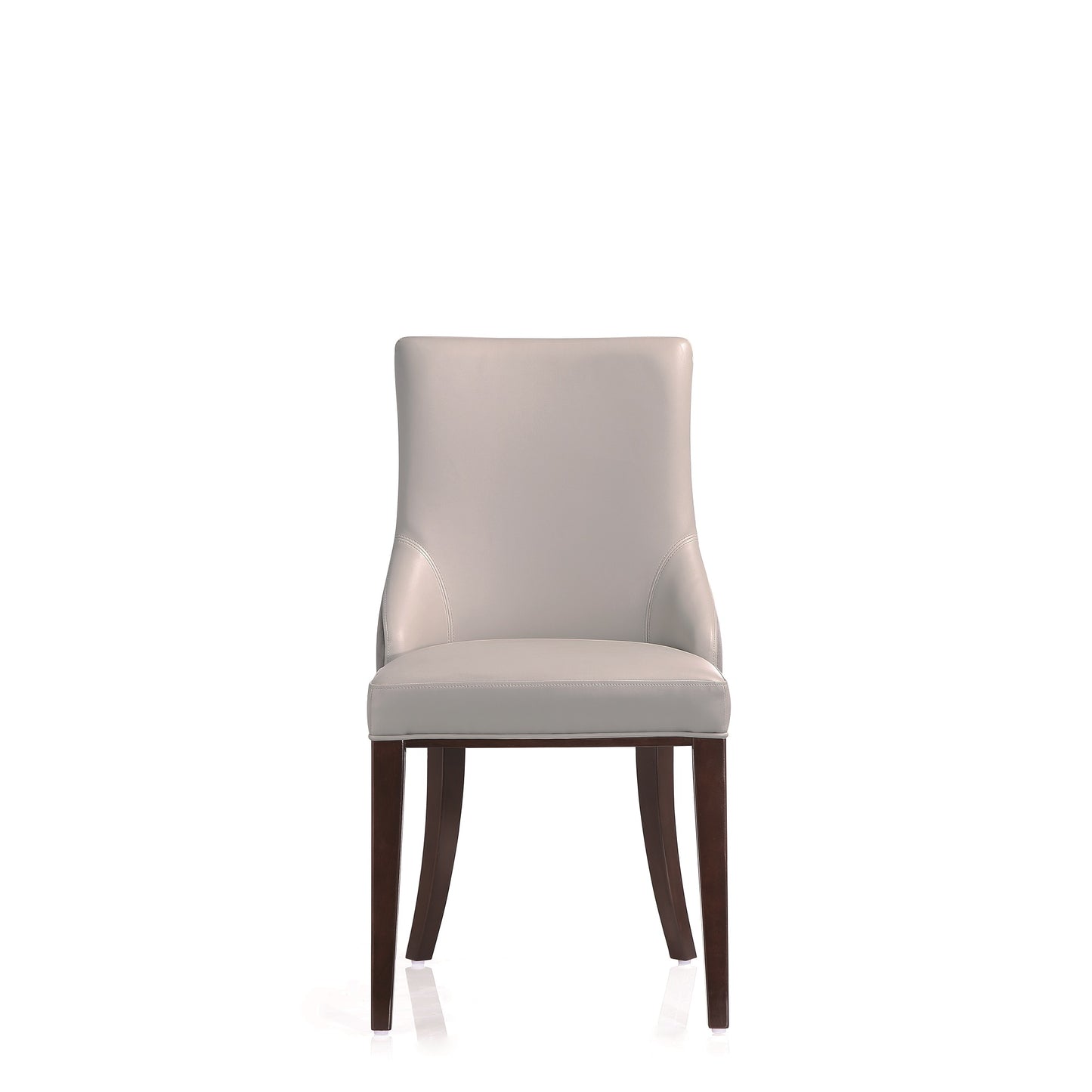 Shubert Modern Vegan Leather and Velvet Dining Chair in Light Gray - Set of 2 DC055-LG