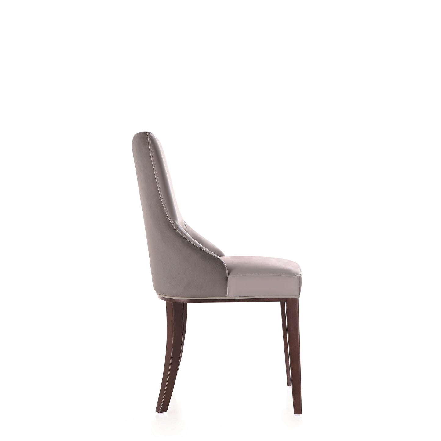 Shubert Modern Vegan Leather and Velvet Dining Chair in Light Gray - Set of 2 DC055-LG