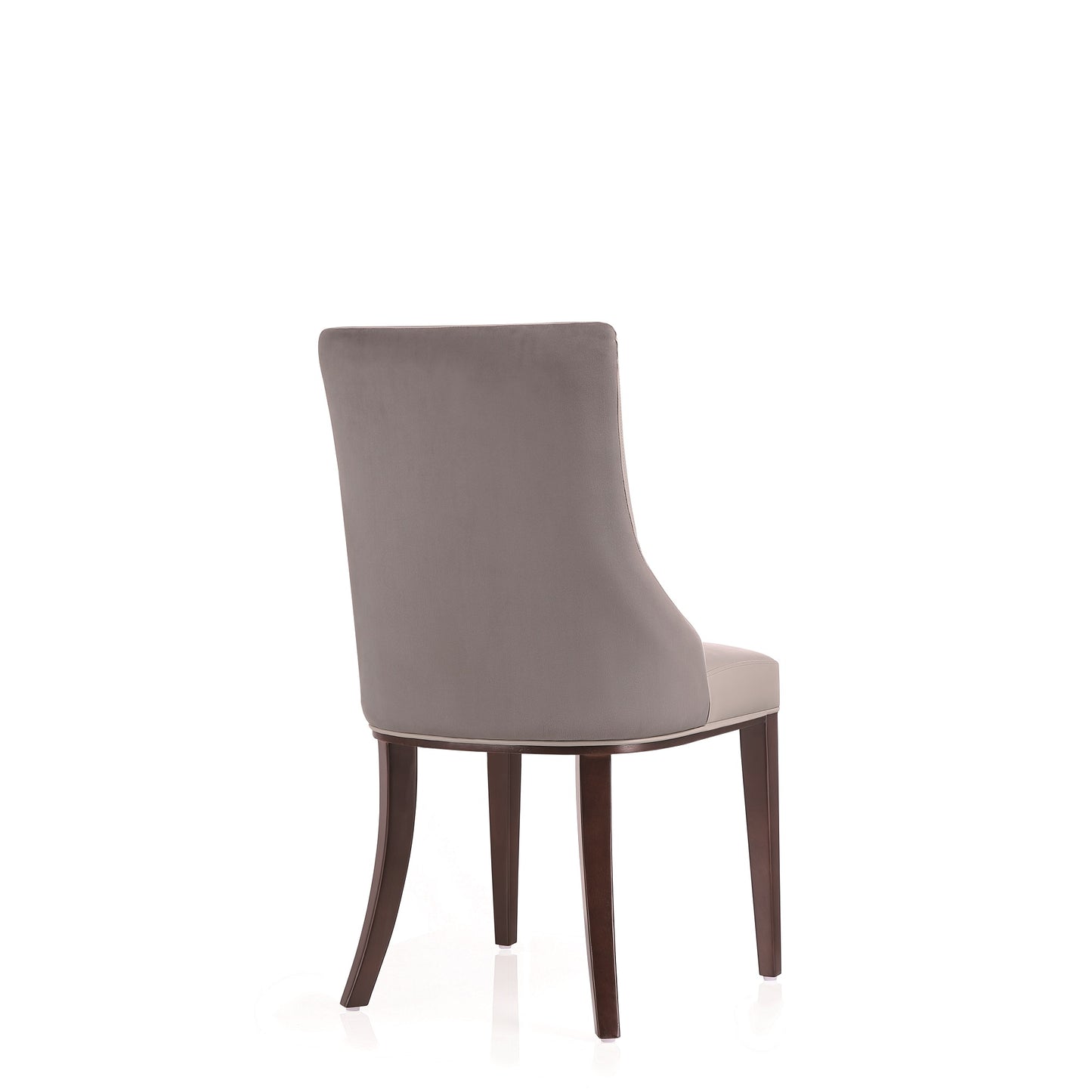 Shubert Modern Vegan Leather and Velvet Dining Chair in Light Gray - Set of 2 DC055-LG