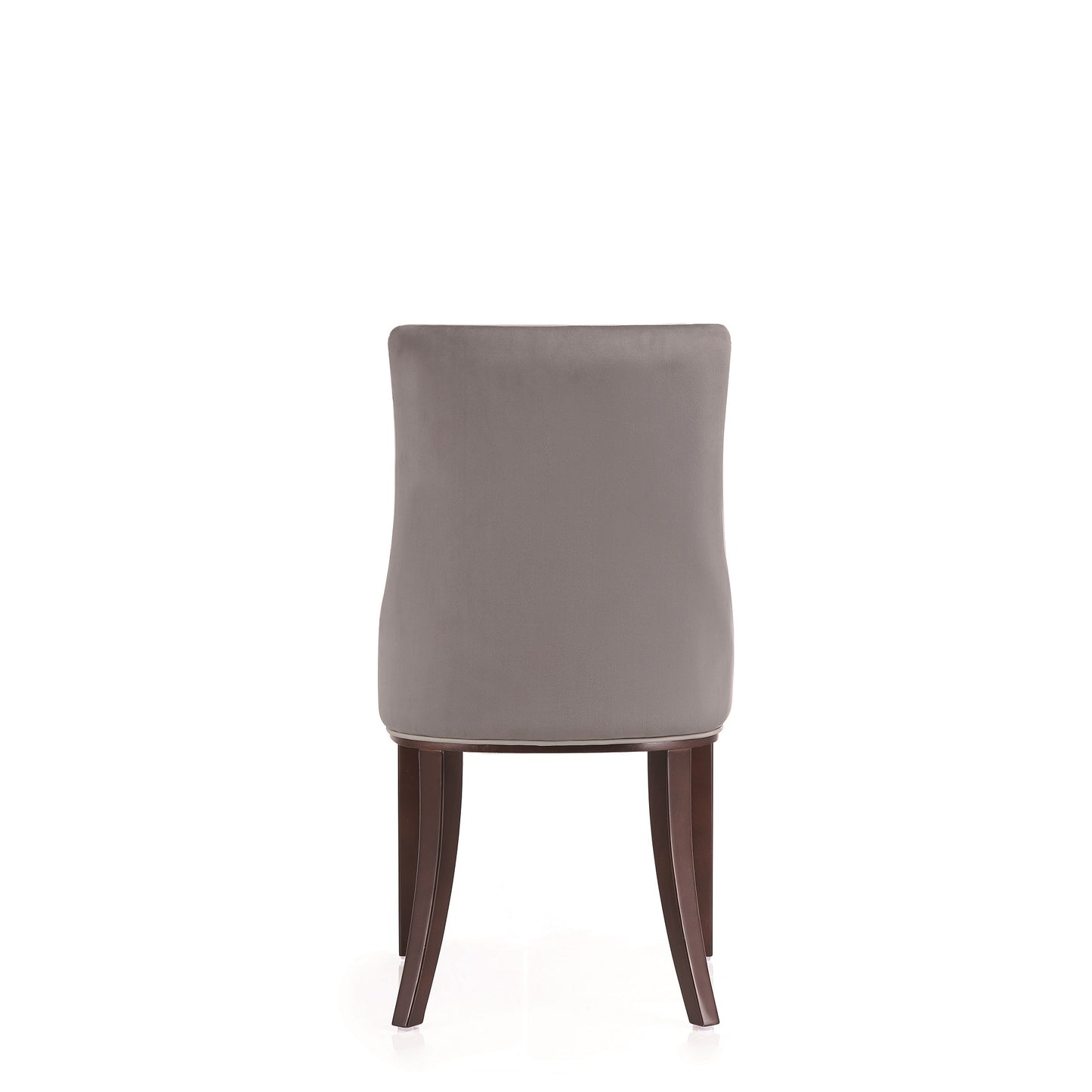 Shubert Modern Vegan Leather and Velvet Dining Chair in Light Gray - Set of 2 DC055-LG