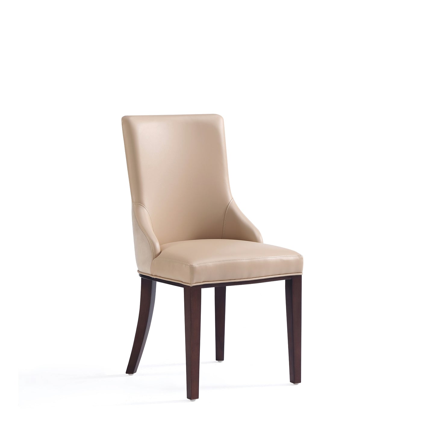 Manhattan Comfort Shubert Modern Faux Leather and Velvet Dining Chair in Tan (Set of 2) DC055-TN
