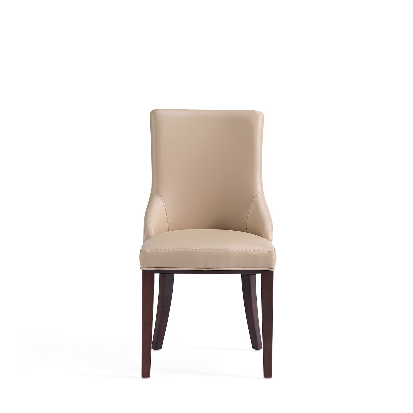 Manhattan Comfort Shubert Modern Faux Leather and Velvet Dining Chair in Tan (Set of 2) DC055-TN