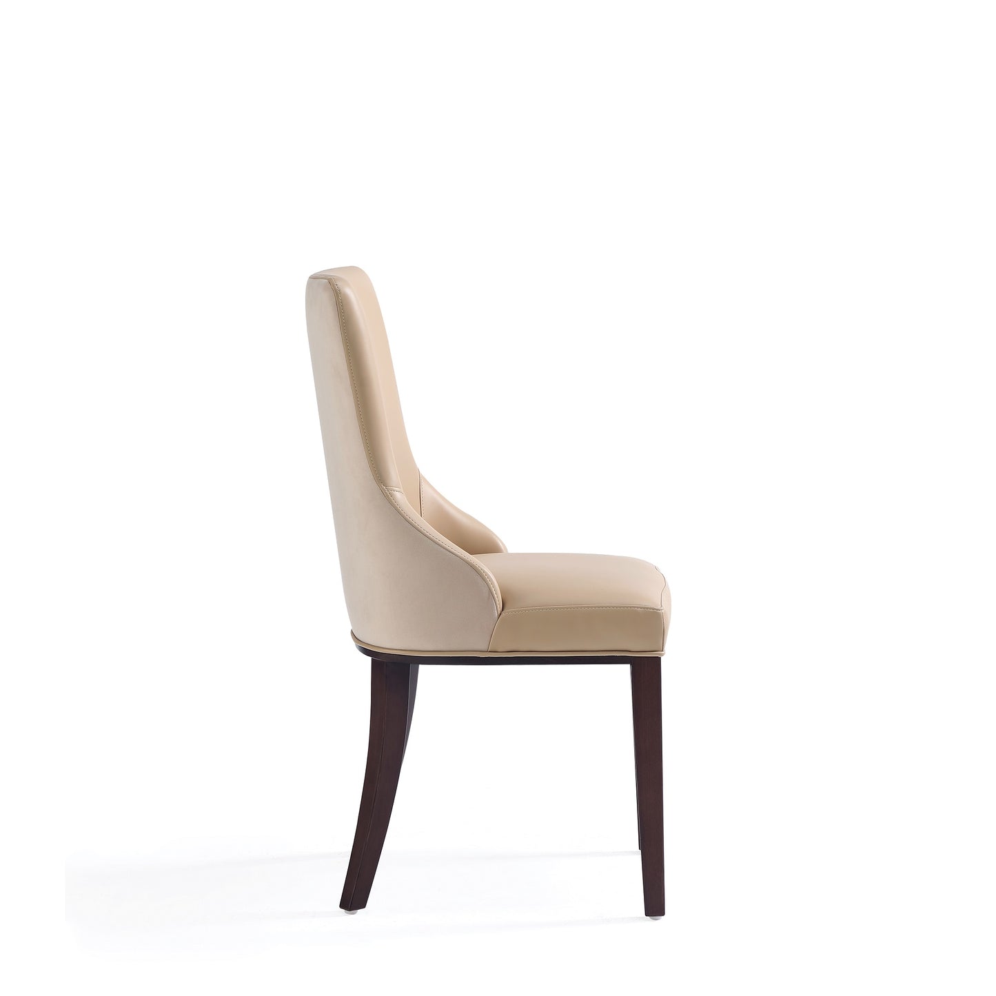 Manhattan Comfort Shubert Modern Faux Leather and Velvet Dining Chair in Tan (Set of 2) DC055-TN