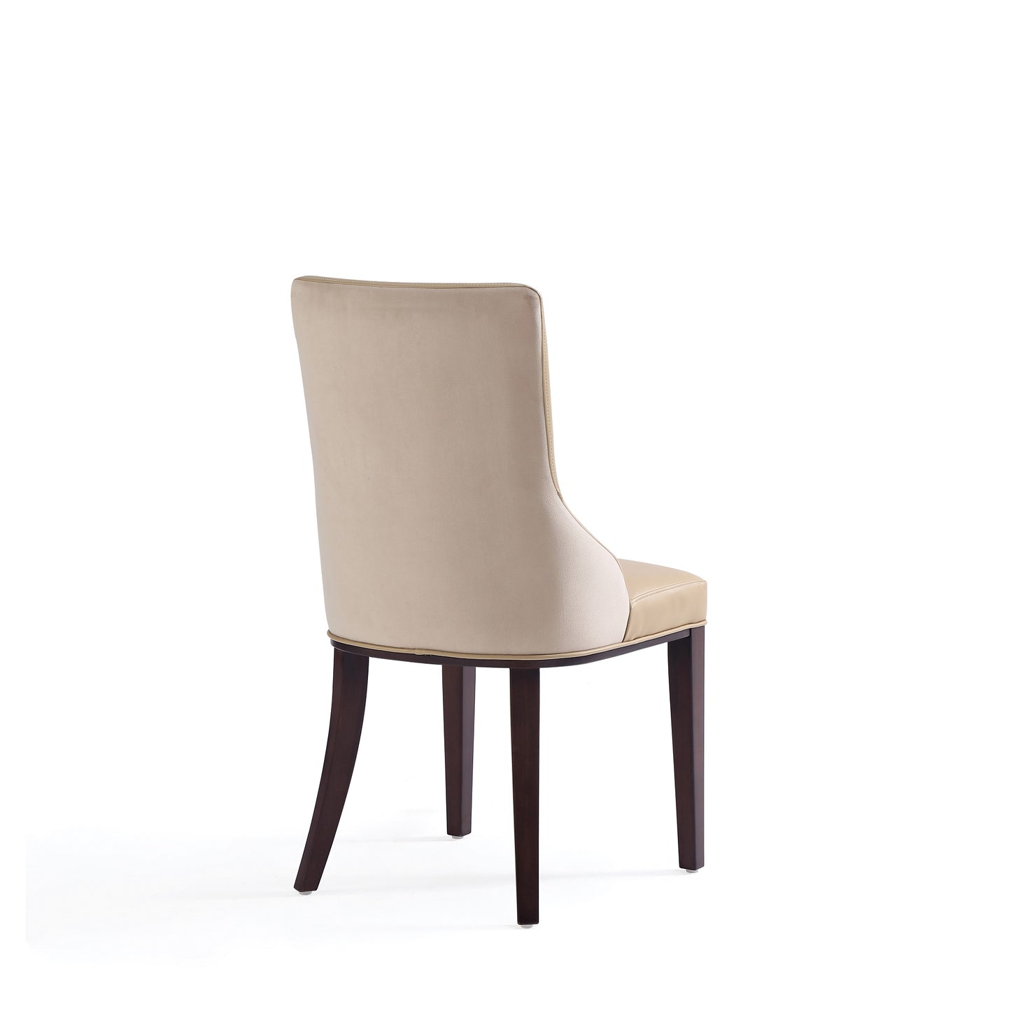 Manhattan Comfort Shubert Modern Faux Leather and Velvet Dining Chair in Tan (Set of 2) DC055-TN