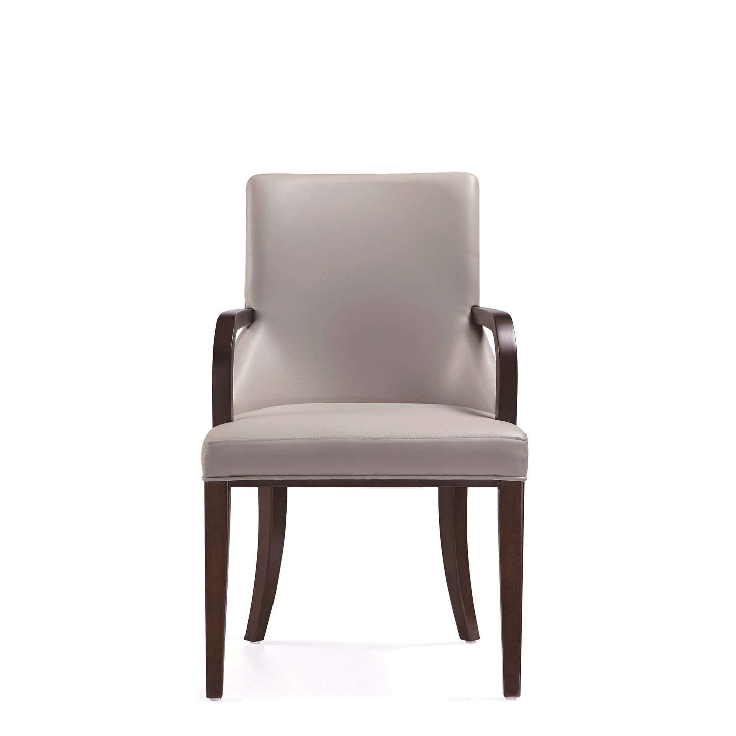 Manhattan Comfort Shubert Modern Faux Leather and Velvet Dining Armchair in Light Grey DC055AR-LG