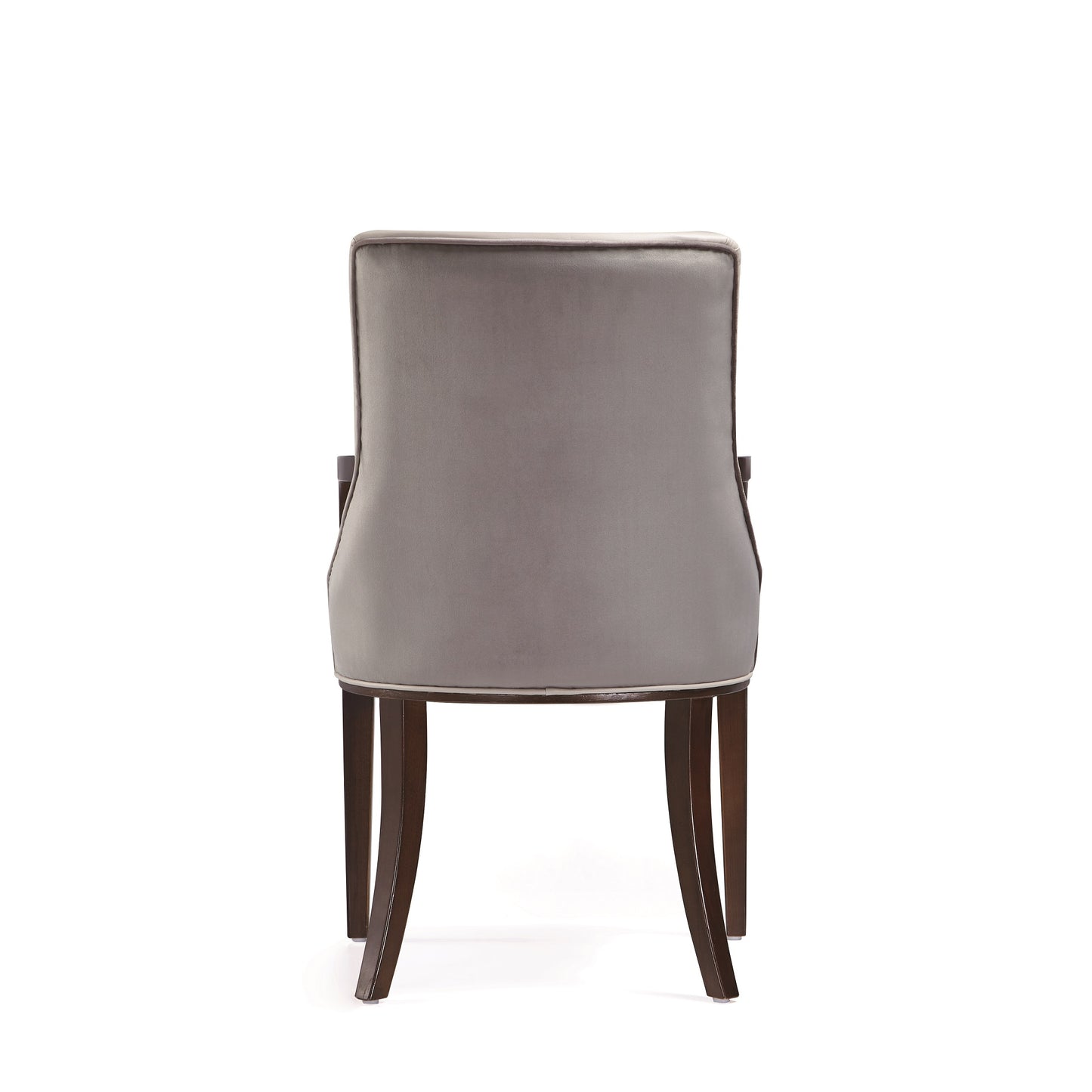 Manhattan Comfort Shubert Modern Faux Leather and Velvet Dining Armchair in Light Grey DC055AR-LG