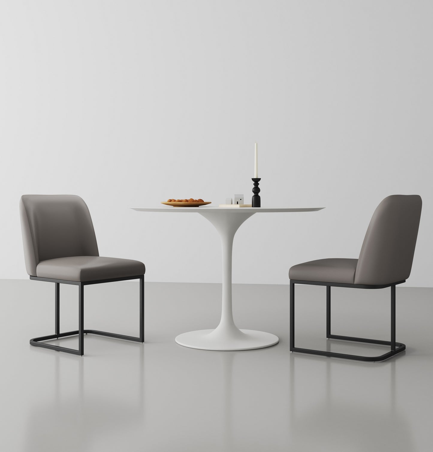 Manhattan Comfort Serena Faux Leather Dining Chair in Grey DC056-GY